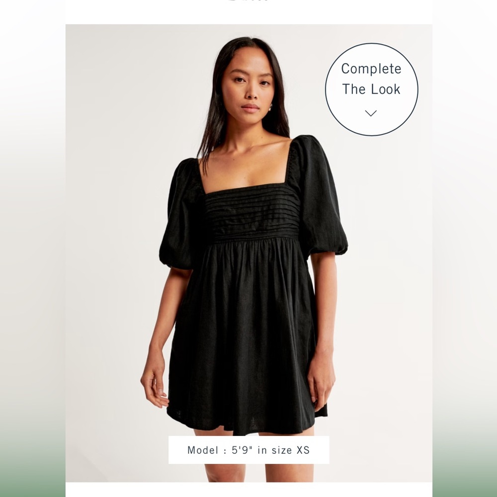 Emerson Linen-Blend Puff Sleeve Mini Dress
